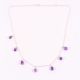 Handmade Pure 925 Sterling Silver Necklace with Amethyst Drop Pendant for Women